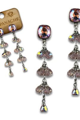 Pink Panache Gold or Silver Waterfall Bead Earrings with Austrian Crystals-Earrings-Pink Panache-Deja Nu Boutique, Women's Fashion Boutique in Lampasas, Texas