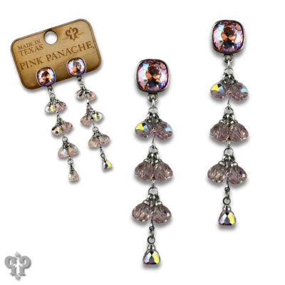 Pink Panache Gold or Silver Waterfall Bead Earrings with Austrian Crystals-Earrings-Pink Panache-Deja Nu Boutique, Women's Fashion Boutique in Lampasas, Texas