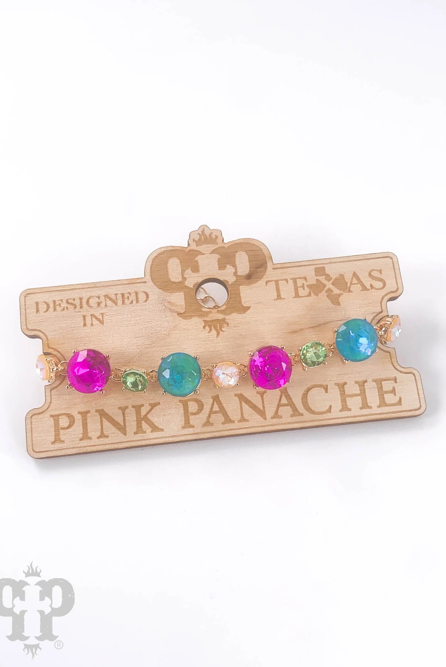 Pink Panache Multi-Color Rhinestone Bracelet-Bracelets-Pink Panache-Deja Nu Boutique, Women's Fashion Boutique in Lampasas, Texas