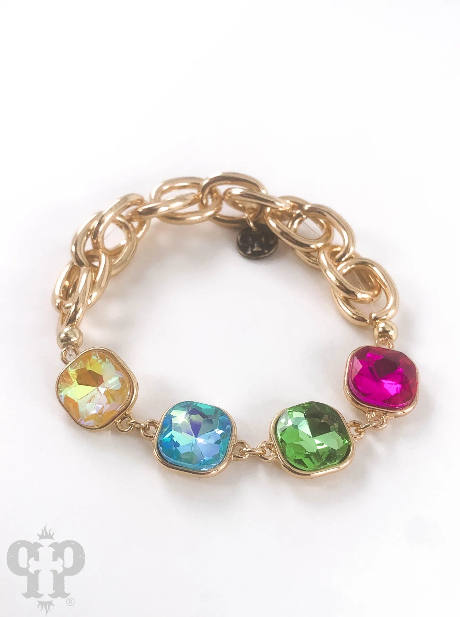 Pink Panache Multi-Color Rhinestone Bracelet-Bracelets-Pink Panache-Deja Nu Boutique, Women's Fashion Boutique in Lampasas, Texas