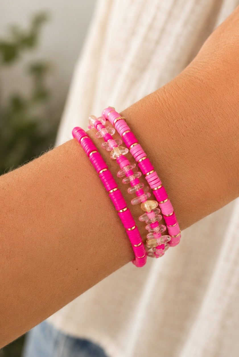 Pink Panache Variety Bead Bracelet Stack Set - LC-Bracelets-Pink Panache-Deja Nu Boutique, Women's Fashion Boutique in Lampasas, Texas