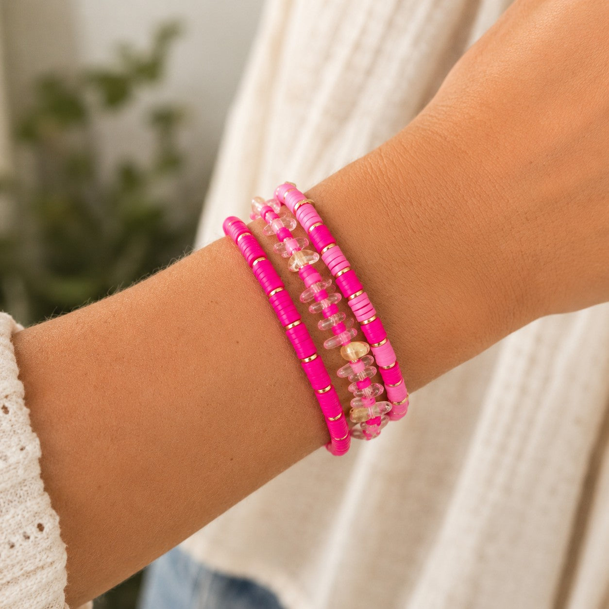 Pink Panache Variety Bead Bracelet Stack Set - LC-Bracelets-Pink Panache-Deja Nu Boutique, Women's Fashion Boutique in Lampasas, Texas