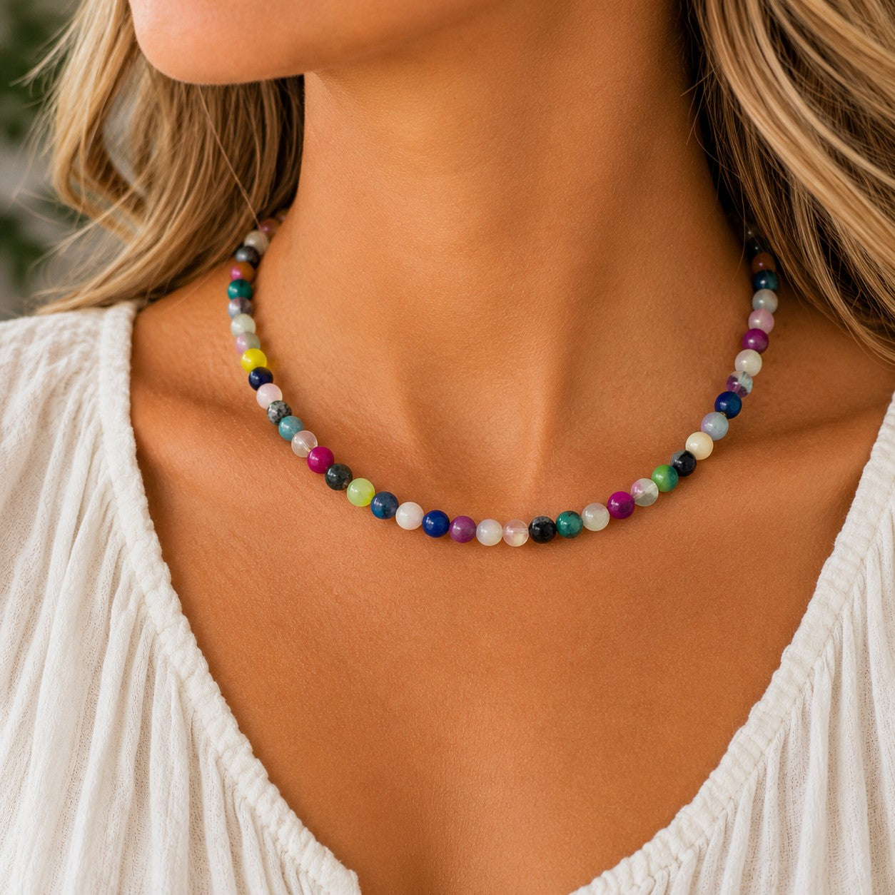 Pink Panache Multi-Color Bead Necklace with Austrian Crystal-Necklace-Pink Panache-Deja Nu Boutique, Women's Fashion Boutique in Lampasas, Texas