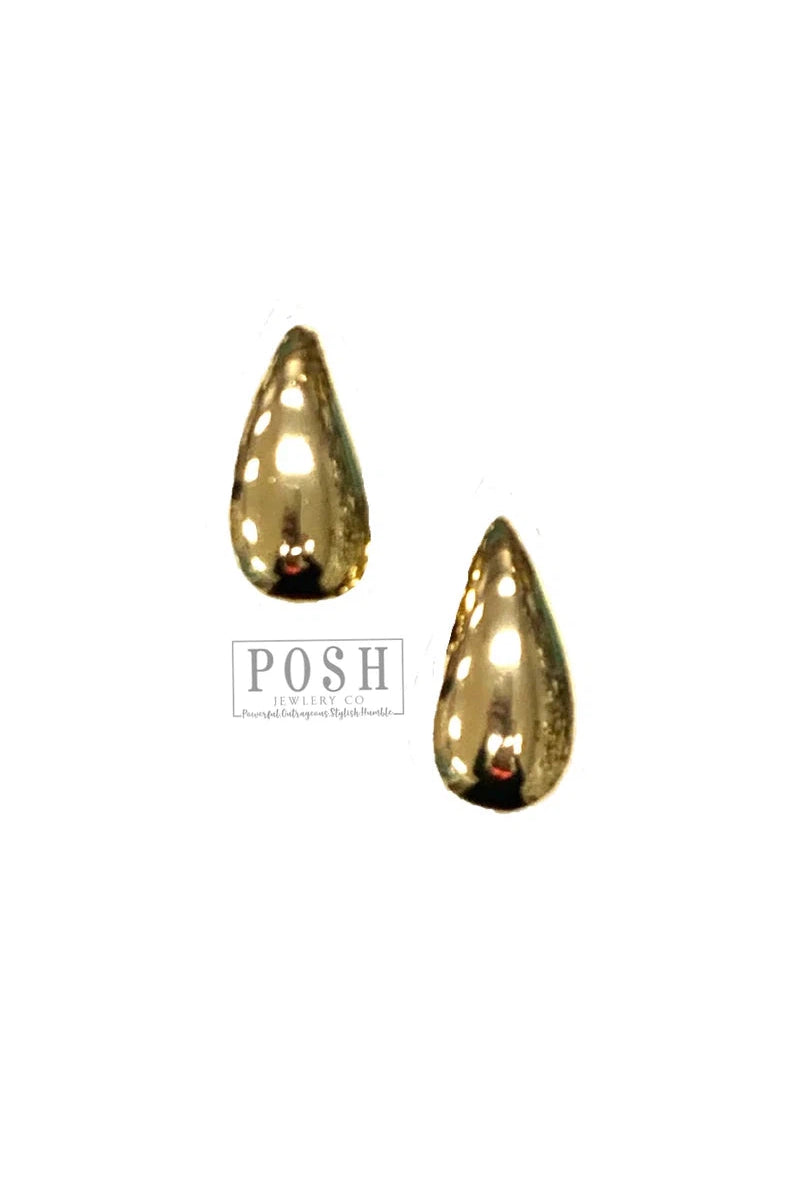Posh By Pink Panache Gold Medium Raindrop Post Earring-Earrings-Posh Jewelry Co.-Deja Nu Boutique, Women's Fashion Boutique in Lampasas, Texas