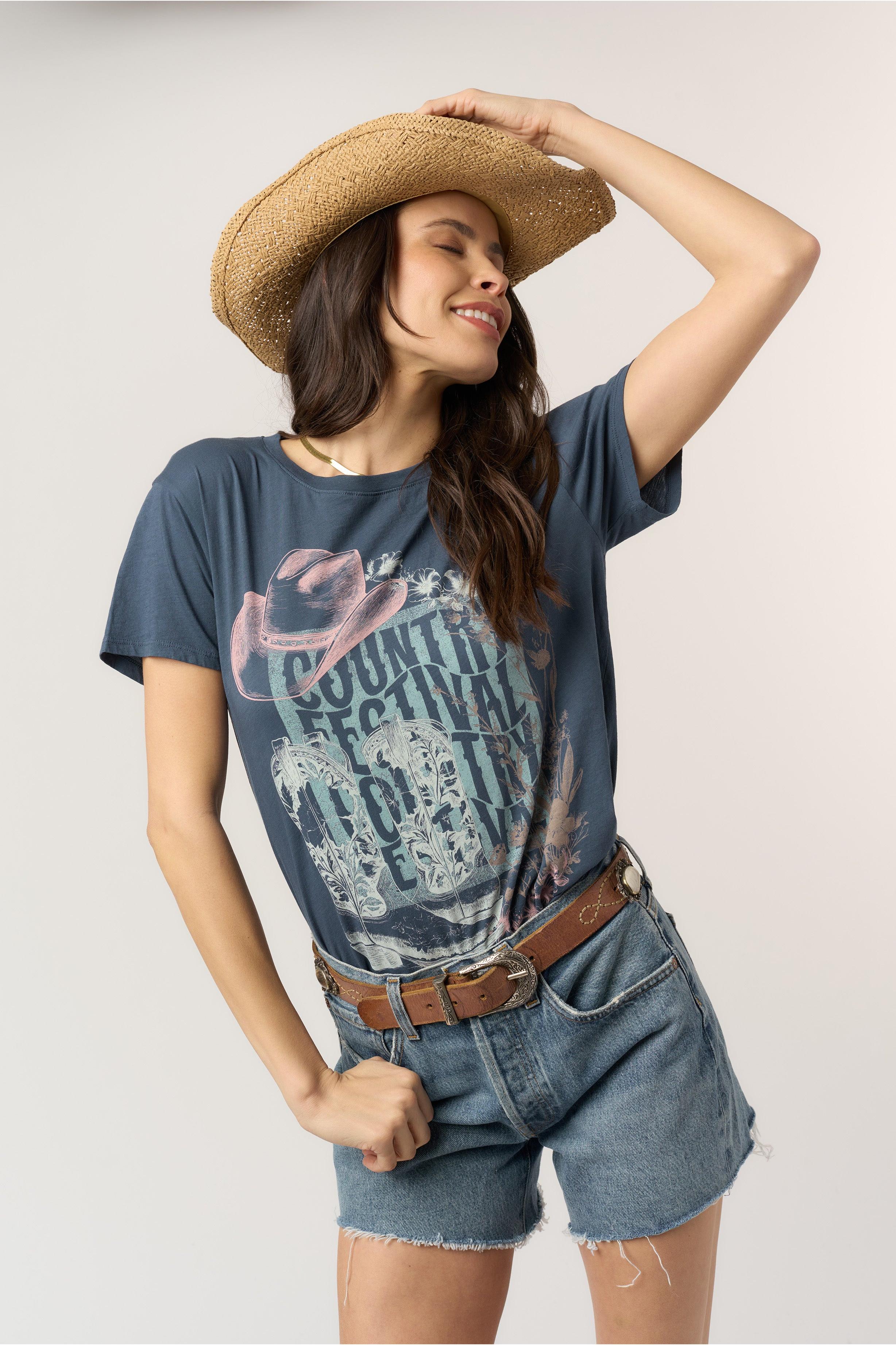 Project Social T Country Festival Tee – Blue Alpine-Tops-Project Social T-Deja Nu Boutique, Women's Fashion Boutique in Lampasas, Texas