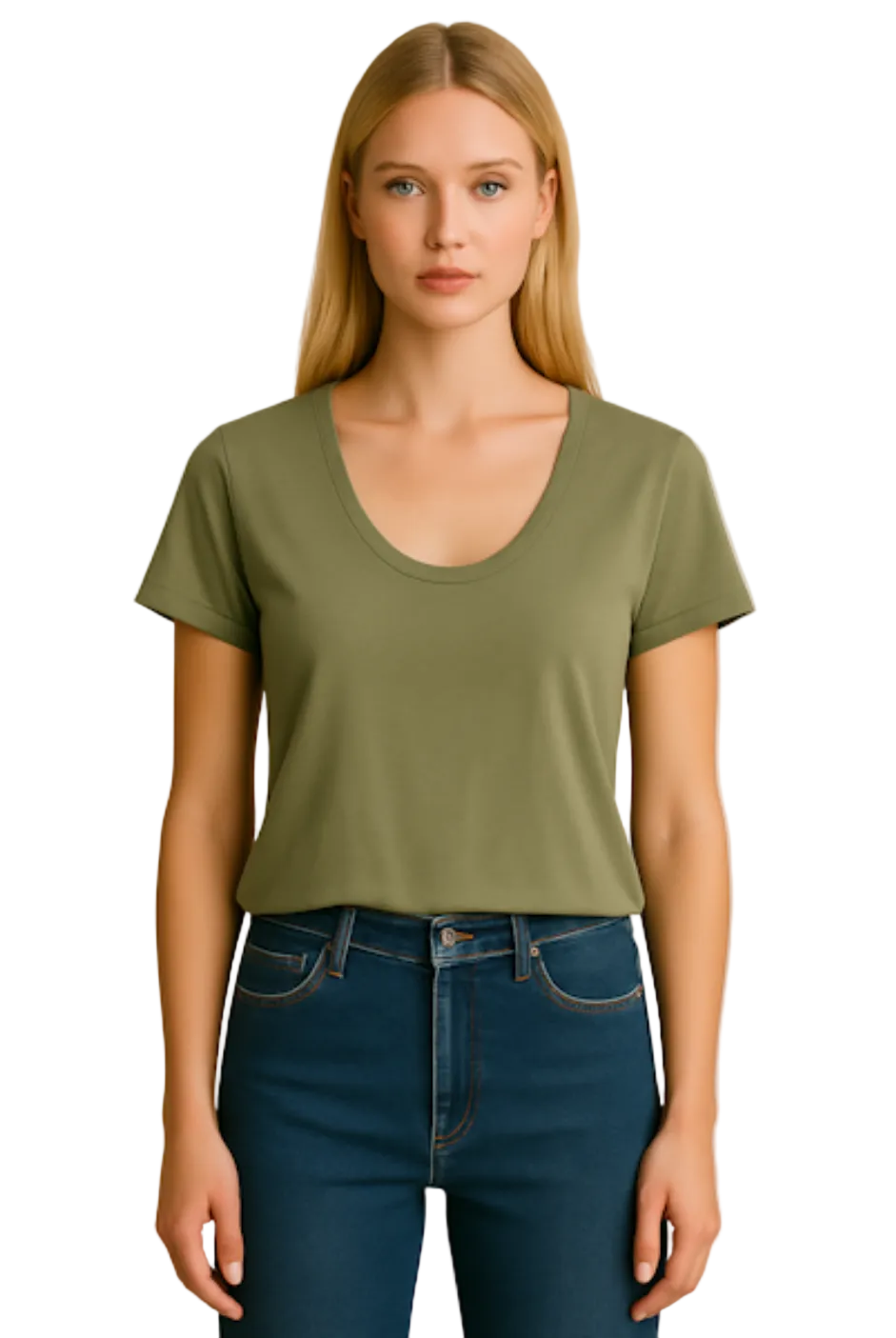 Project Social T Flora U-Neck Tee – Sage Leaf-T-Shirts-Project Social T-Deja Nu Boutique, Women's Fashion Boutique in Lampasas, Texas