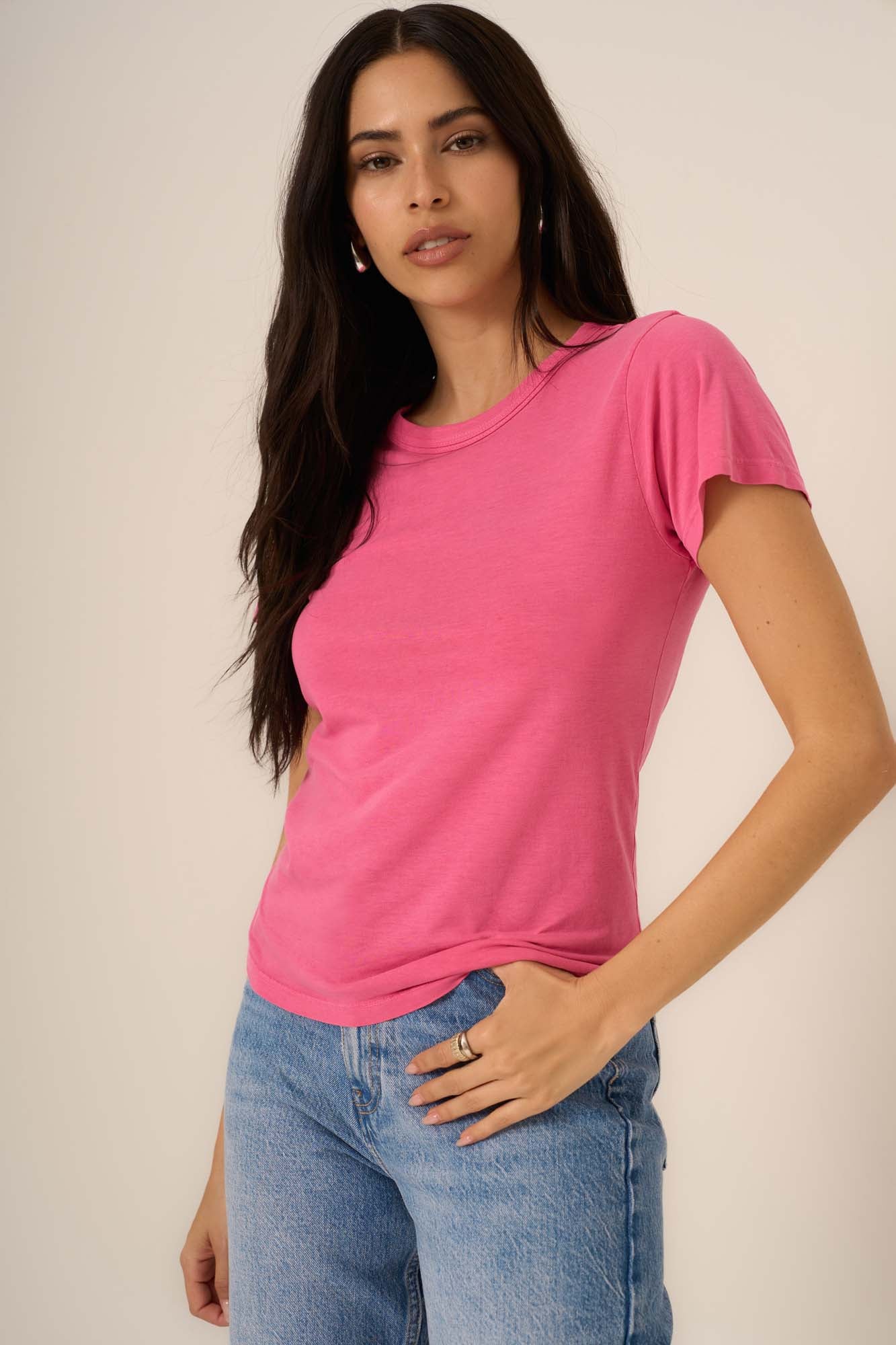 Project Social T You Got It Washed Baby Tee – Magenta-Tops-Project Social T-Deja Nu Boutique, Women's Fashion Boutique in Lampasas, Texas