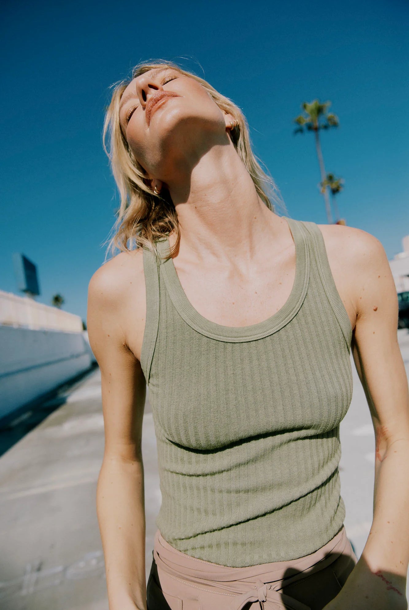 Project Social T Cooper Sweater Rib Tank – Sage Leaf-Camis/Tanks-Project Social T-Deja Nu Boutique, Women's Fashion Boutique in Lampasas, Texas