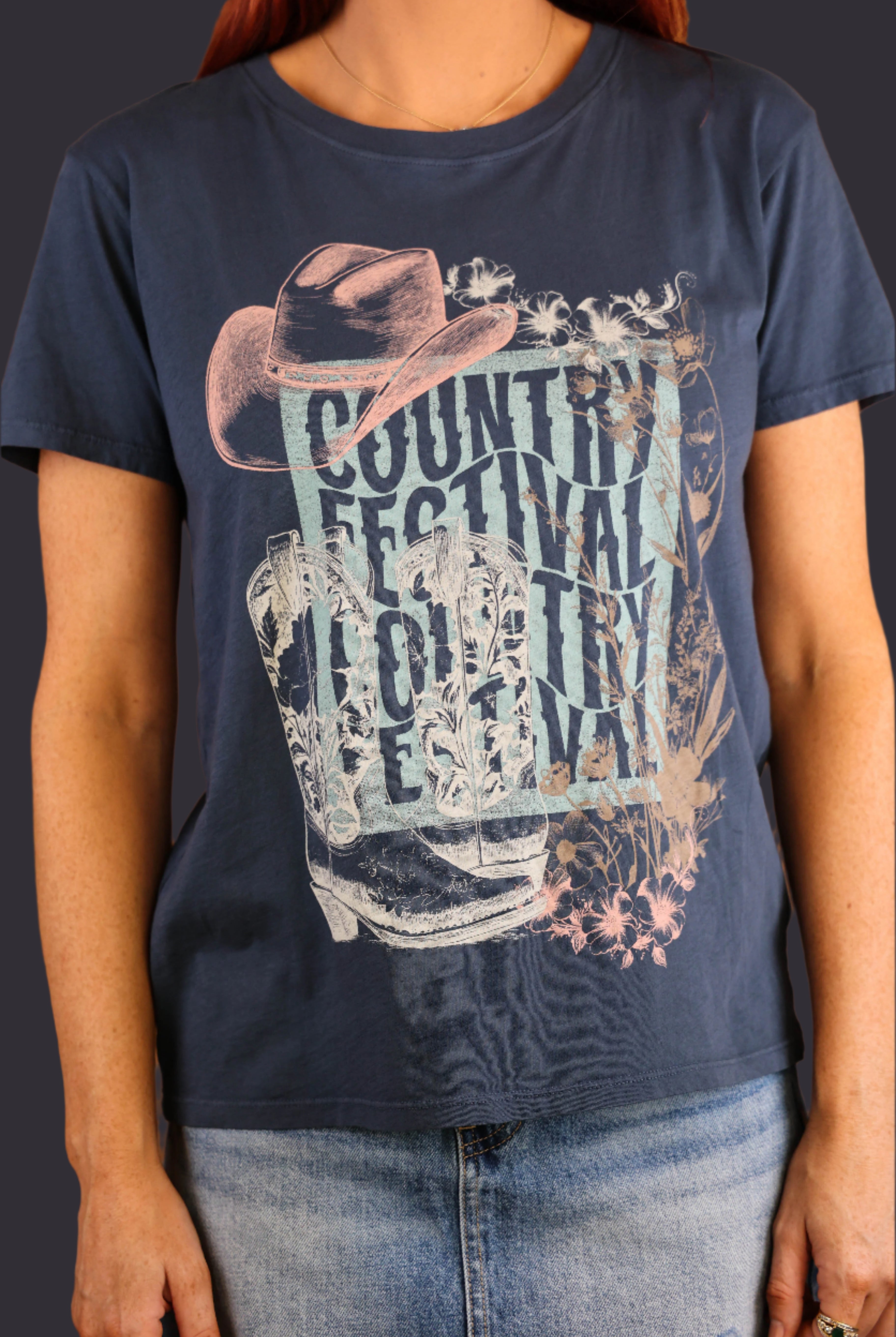 Project Social T Country Festival Tee – Blue Alpine-Tops-Project Social T-Deja Nu Boutique, Women's Fashion Boutique in Lampasas, Texas