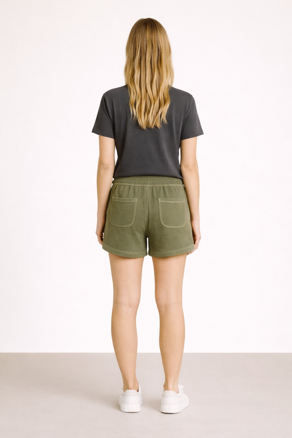 Project Social T Greene Heathered Contrast Stitch Short – Sage Leaf-Shorts-Project Social T-Deja Nu Boutique, Women's Fashion Boutique in Lampasas, Texas