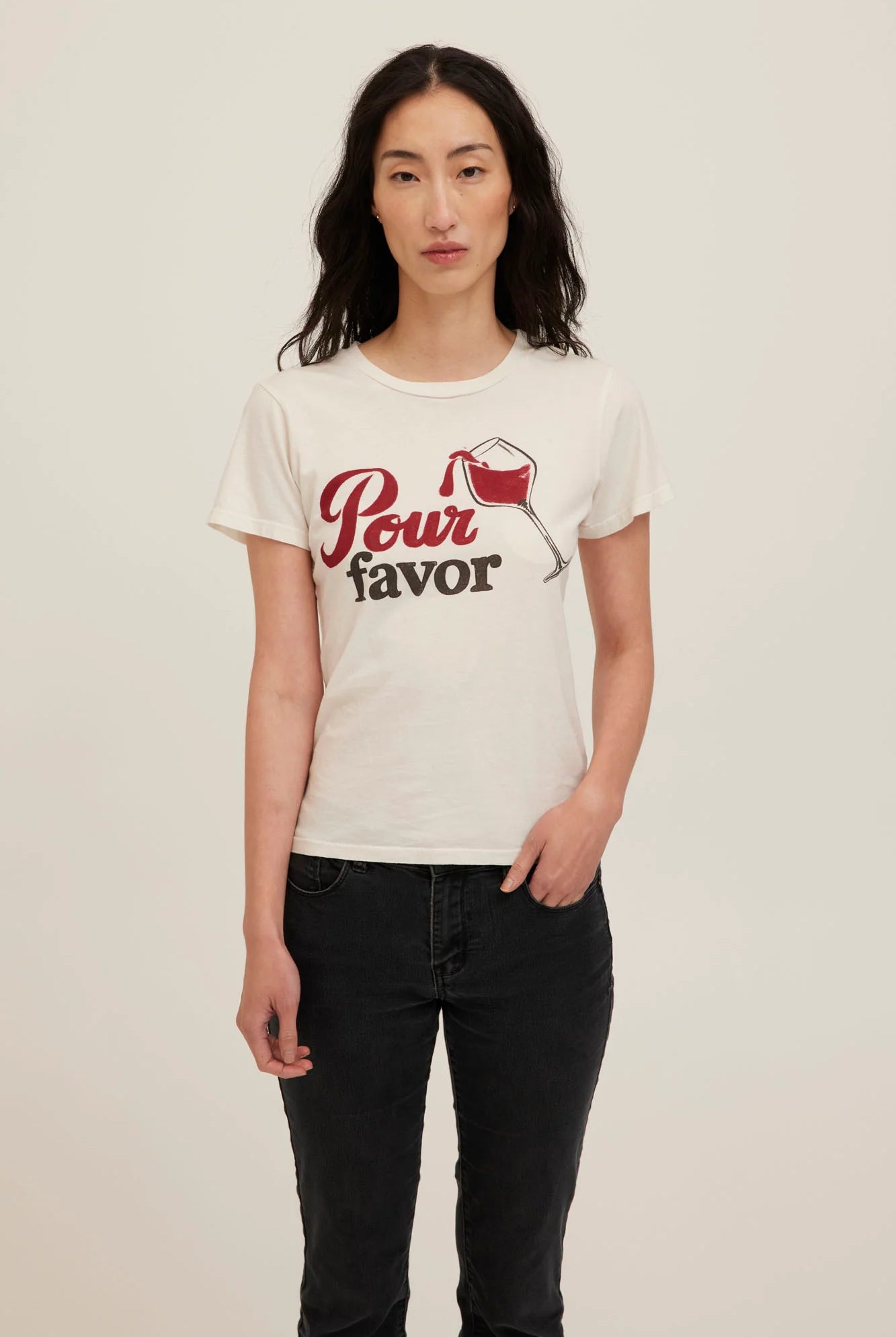 Project Social T Pour Favor Tee in Vintage White-T-Shirts-Project Social T-Deja Nu Boutique, Women's Fashion Boutique in Lampasas, Texas