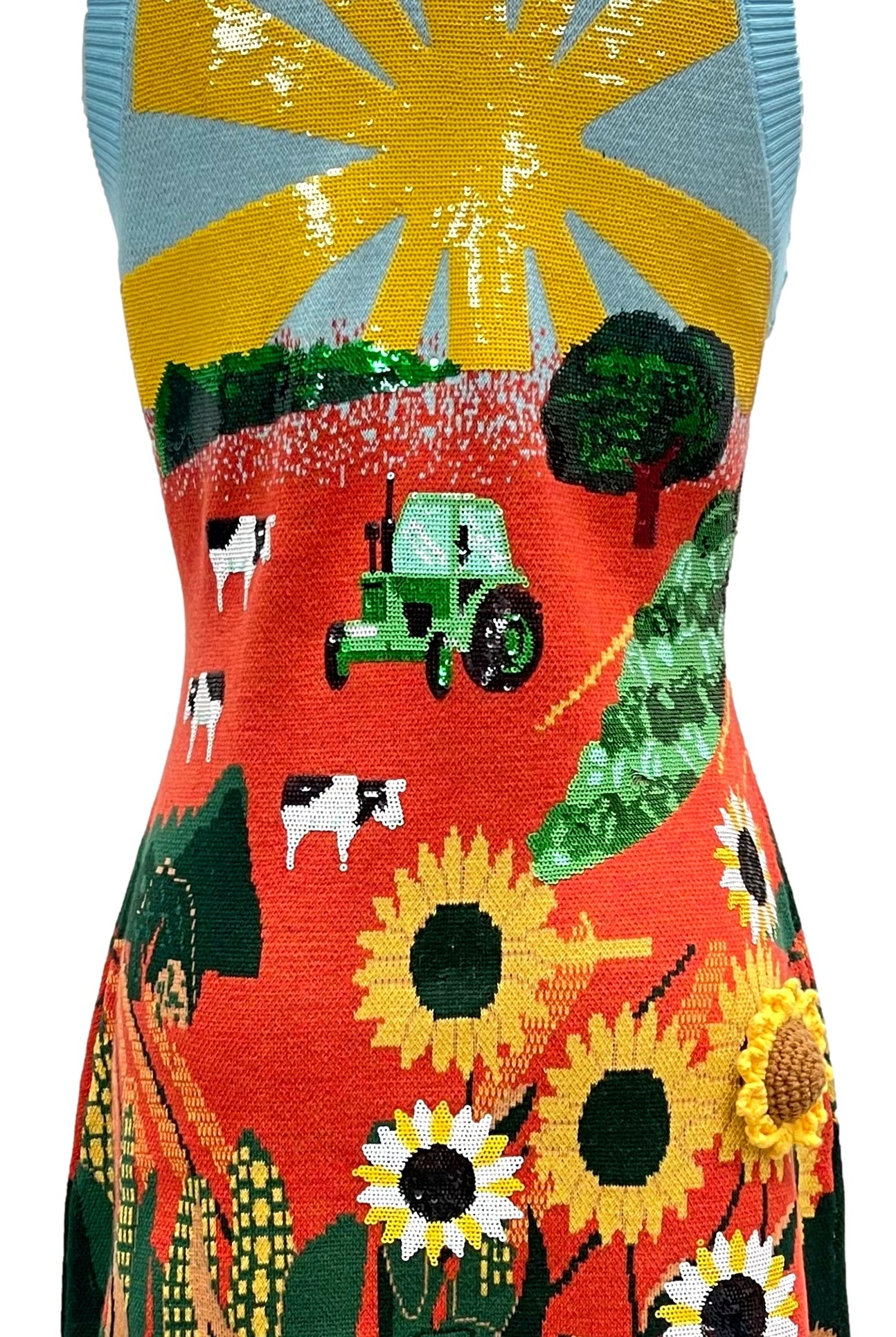Queen Of Sparkles Multi Farm with Knit Sunflowers Tank Dress-Dresses-Queen Of Sparkles-Deja Nu Boutique, Women's Fashion Boutique in Lampasas, Texas