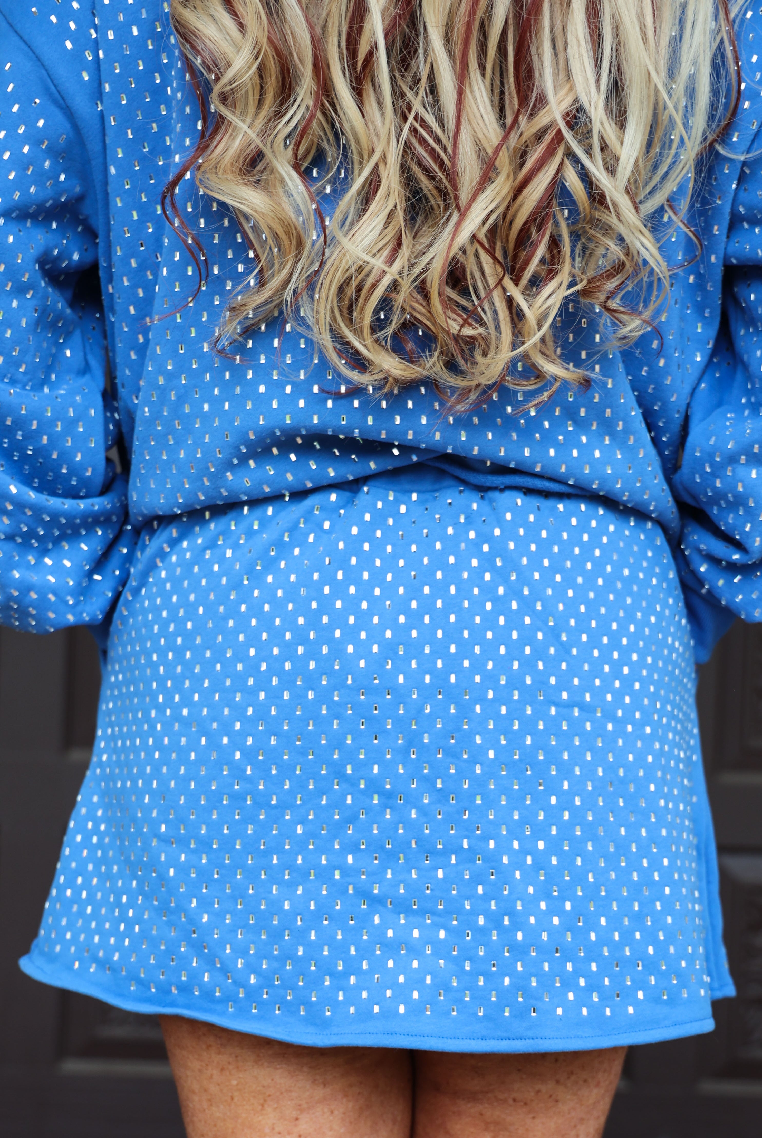 Queen Of Sparkles Royal Blue Scattered Rhinestone Skort-Skirts-Queen Of Sparkles-Deja Nu Boutique, Women's Fashion Boutique in Lampasas, Texas