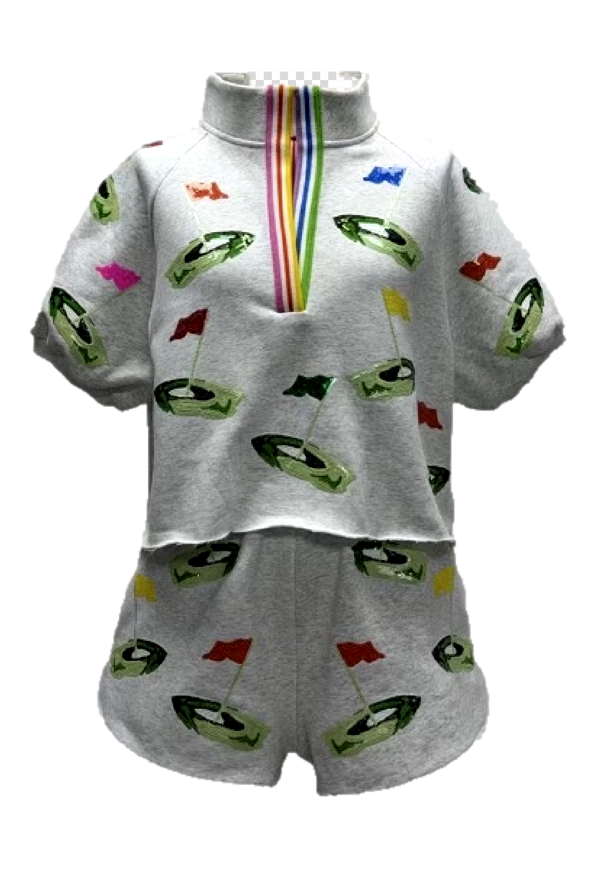 Queen Of Sparkles Grey Hole In One Stripe Collar Top-Tops-Queen Of Sparkles-Deja Nu Boutique, Women's Fashion Boutique in Lampasas, Texas