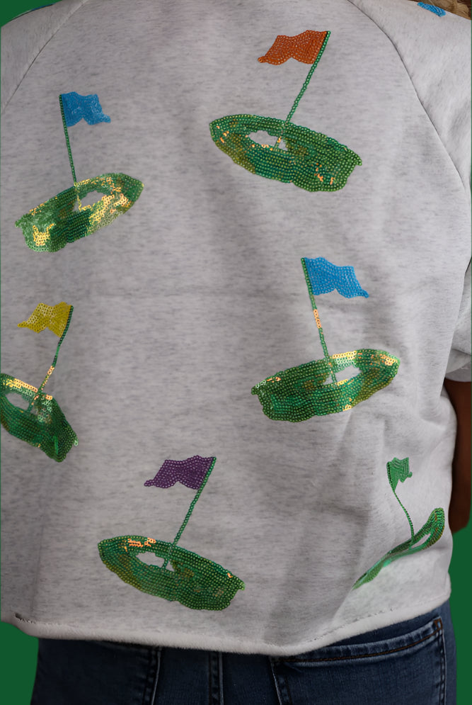 Queen Of Sparkles Grey Hole In One Stripe Collar Top-Tops-Queen Of Sparkles-Deja Nu Boutique, Women's Fashion Boutique in Lampasas, Texas