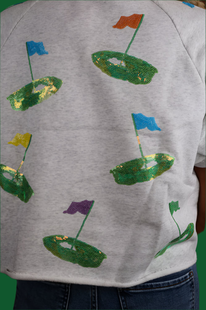 Queen Of Sparkles Grey Hole In One Stripe Collar Top-Tops-Queen Of Sparkles-Deja Nu Boutique, Women's Fashion Boutique in Lampasas, Texas