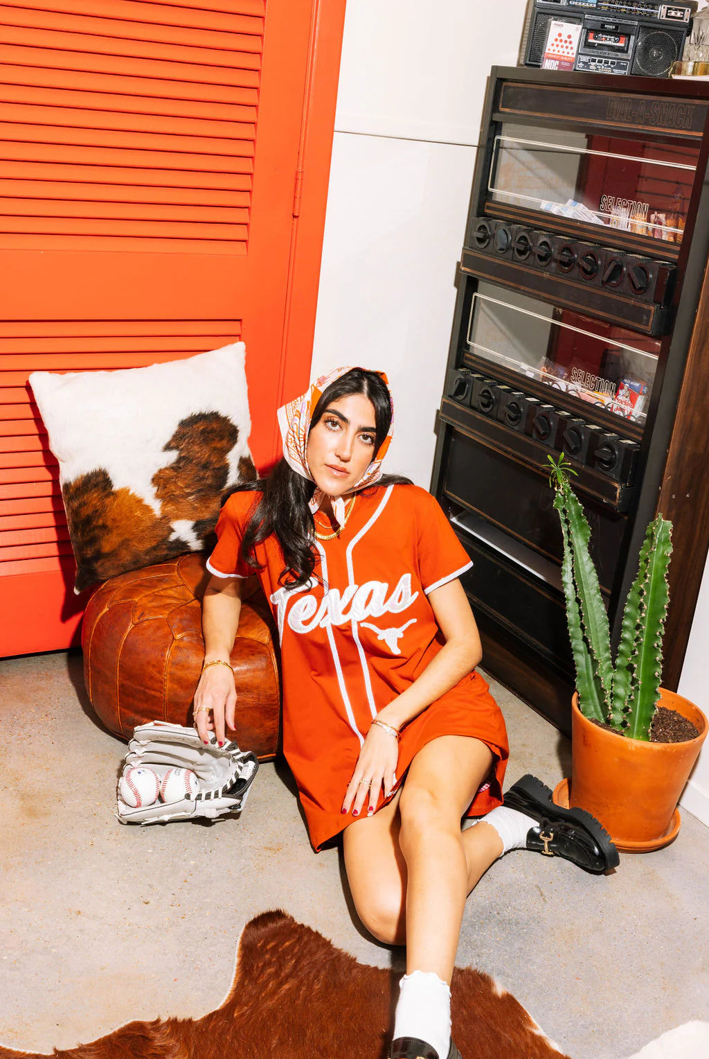 Queen Of Sparkles Licensed-Burnt Orange Texas Hook Em Baseball Jersey Tee Dress-Short Dresses-Queen Of Sparkles-Deja Nu Boutique, Women's Fashion Boutique in Lampasas, Texas