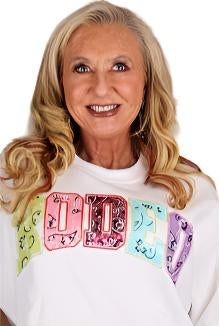 Queen Of Sparkles White Multi Bandana Sequin Rodeo Sweatshirt-Sweaters-Queen Of Sparkles-Deja Nu Boutique, Women's Fashion Boutique in Lampasas, Texas