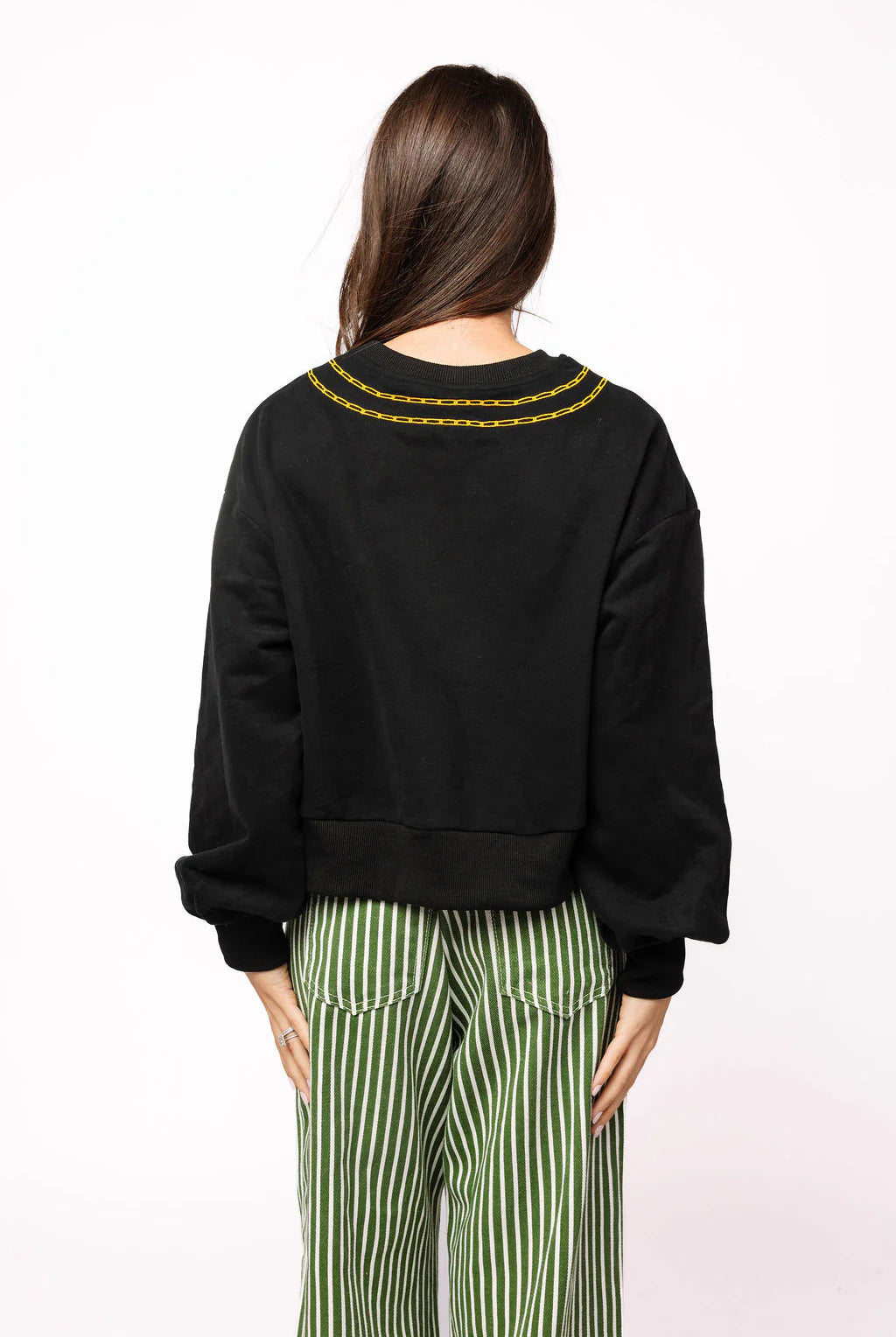 Queen of Sparkles Black Christmas Necklace Sweatshirt-sweatshirt-Queen Of Sparkles-Deja Nu Boutique, Women's Fashion Boutique in Lampasas, Texas