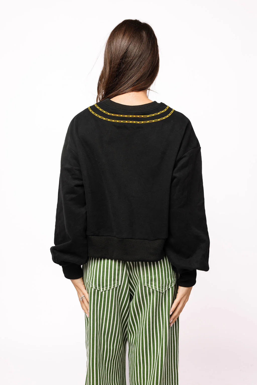 Queen of Sparkles Black Christmas Necklace Sweatshirt-sweatshirt-Queen Of Sparkles-Deja Nu Boutique, Women's Fashion Boutique in Lampasas, Texas