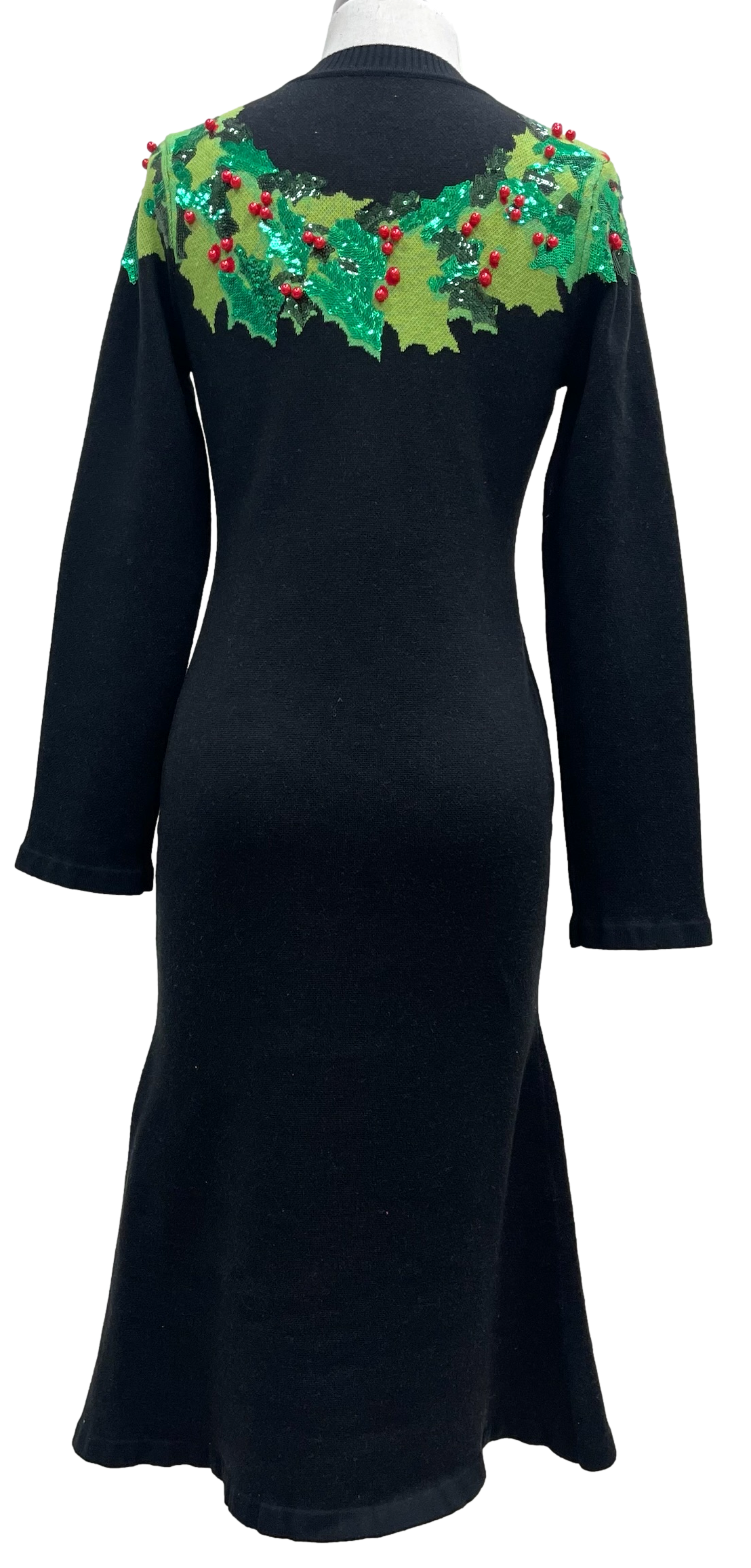 Queen of Sparkles Black Sequin Wreath Bow Knit Midi Dress-Dresses-Queen Of Sparkles-Deja Nu Boutique, Women's Fashion Boutique in Lampasas, Texas