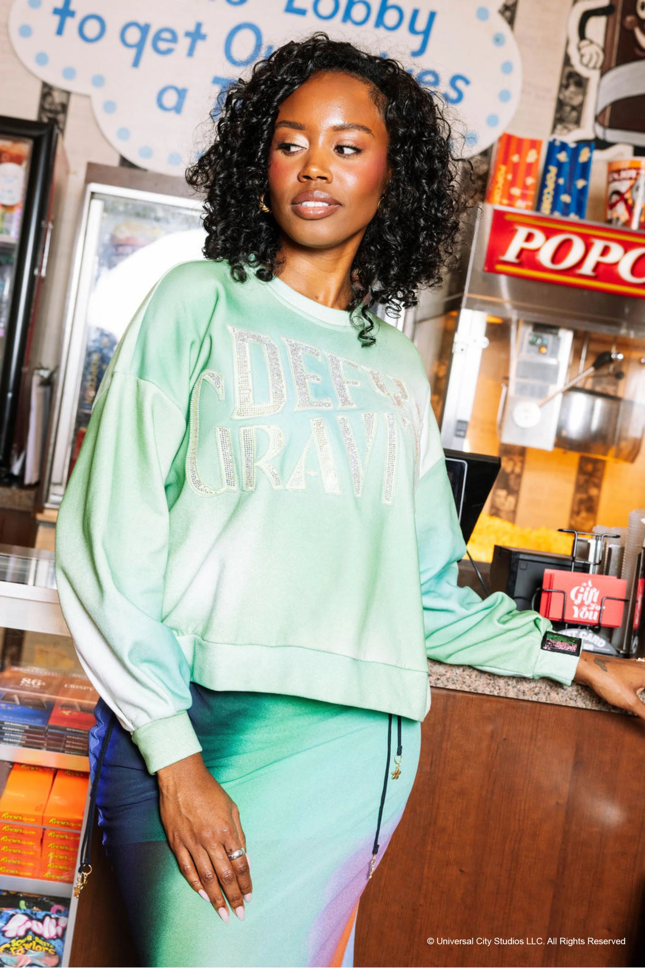 Queen of Sparkles Licensed Defy Gravity Sweatshirt-Tops-Queen Of Sparkles-Deja Nu Boutique, Women's Fashion Boutique in Lampasas, Texas