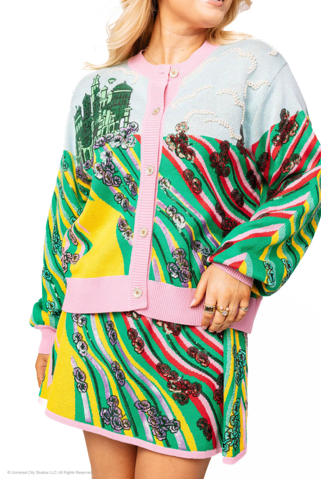 Queen of Sparkles Licensed Yellow Brick Road to Oz Button Up Cardigan-Cardigans & Kimonos-Queen Of Sparkles-Deja Nu Boutique, Women's Fashion Boutique in Lampasas, Texas