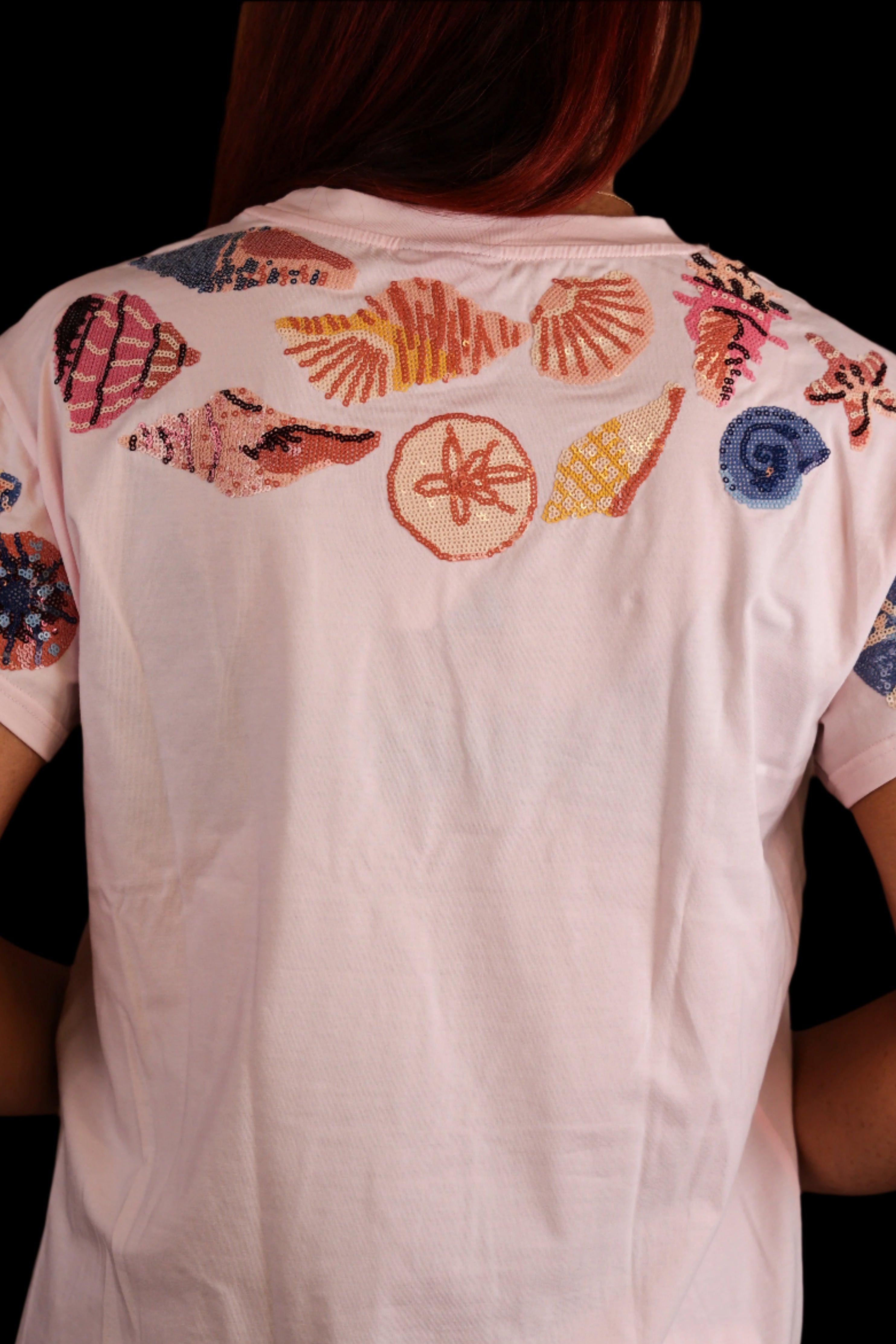 Queen of Sparkles Light Pink Multi Shell Tee-T-Shirts-Queen Of Sparkles-Deja Nu Boutique, Women's Fashion Boutique in Lampasas, Texas