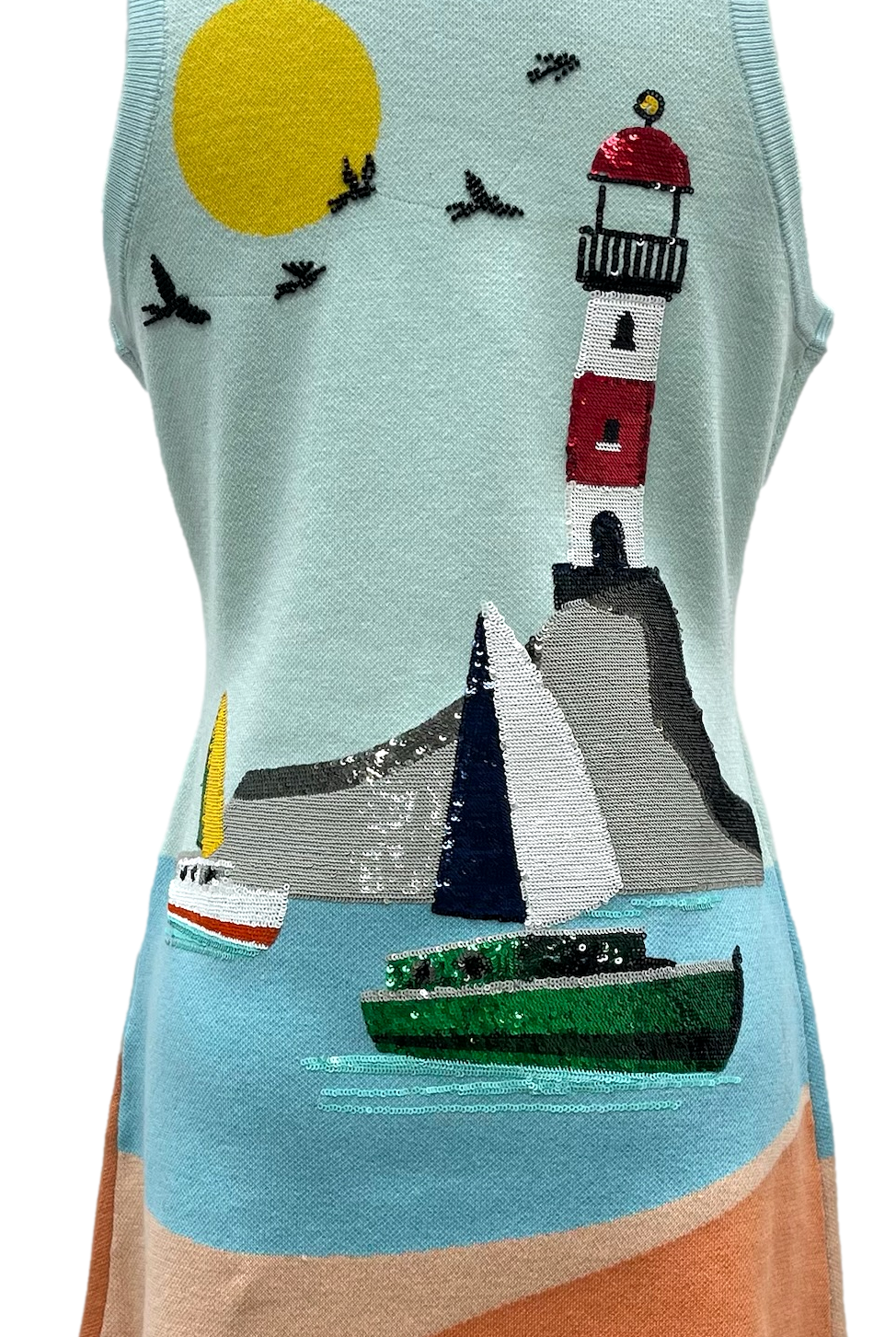 Queen of Sparkles Sail Boat and Light House Knit Tank Dress-Dresses-Queen Of Sparkles-Deja Nu Boutique, Women's Fashion Boutique in Lampasas, Texas