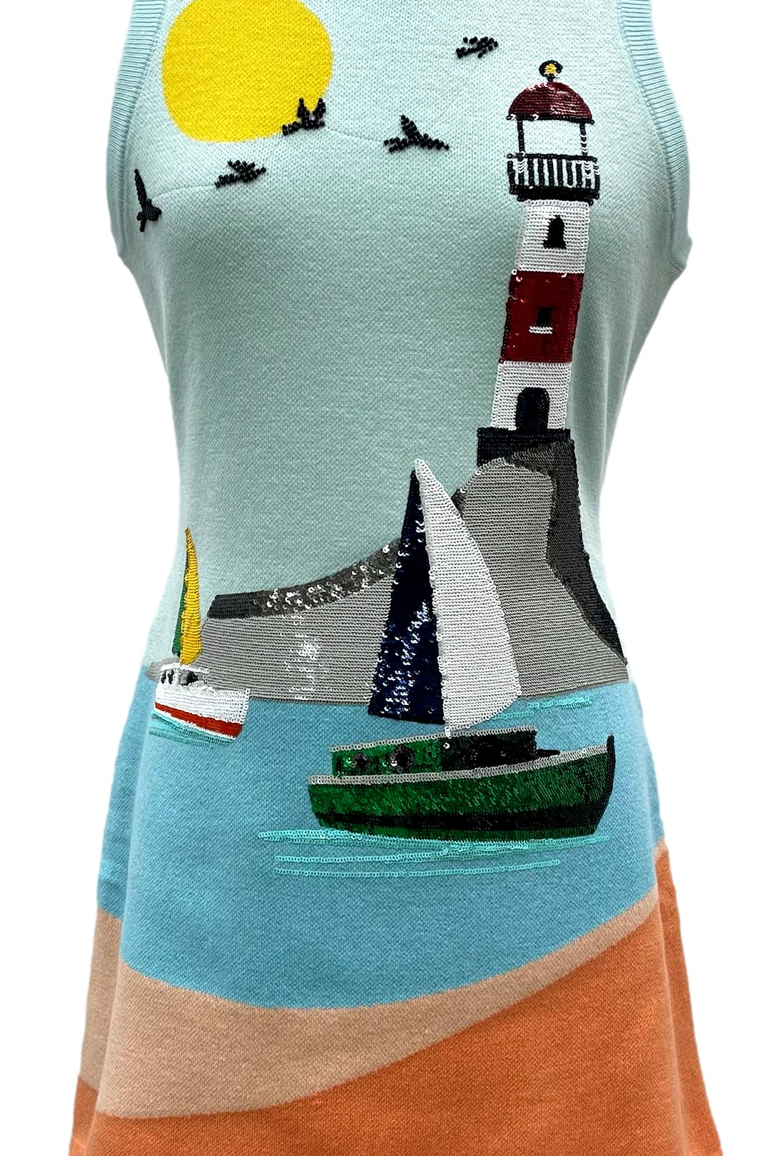 Queen of Sparkles Sail Boat and Light House Knit Tank Dress-Dresses-Queen Of Sparkles-Deja Nu Boutique, Women's Fashion Boutique in Lampasas, Texas