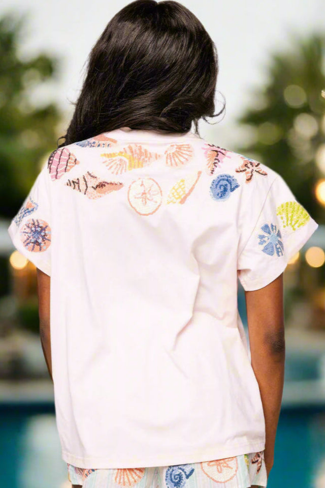 Queen of Sparkles Light Pink Multi Shell Tee-T-Shirts-Queen Of Sparkles-Deja Nu Boutique, Women's Fashion Boutique in Lampasas, Texas