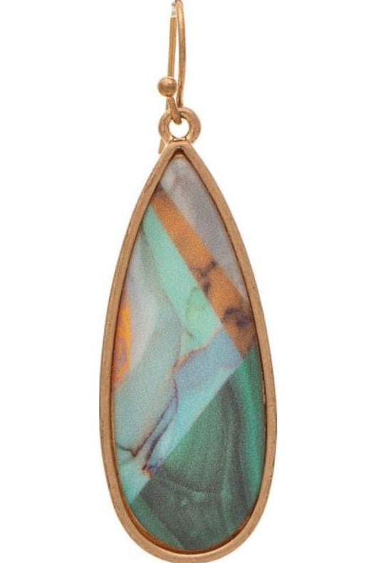 Rain Jewelry Collection Gold Green Stone Pendant Necklace Set-Necklaces-Rain Jewelry Collection-Deja Nu Boutique, Women's Fashion Boutique in Lampasas, Texas