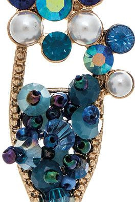 Rain Jewelry Gold Blue Bling Celebration Cocktail Earring-Earrings-Rain Jewelry Collection-Deja Nu Boutique, Women's Fashion Boutique in Lampasas, Texas