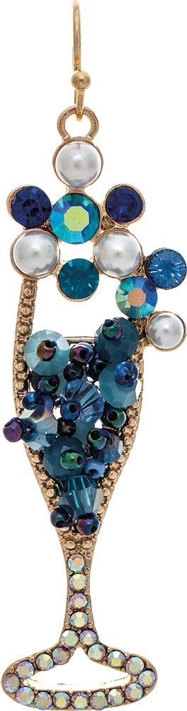 Rain Jewelry Gold Blue Bling Celebration Cocktail Earring-Earrings-Rain Jewelry Collection-Deja Nu Boutique, Women's Fashion Boutique in Lampasas, Texas