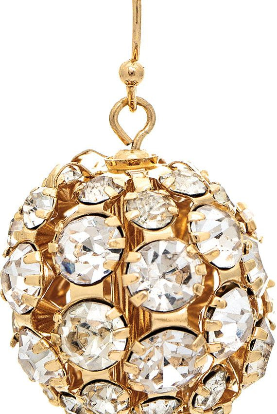 Rain Jewelry Gold Clear Crystal Ball Earring-Earrings-Rain Jewelry Collection-Deja Nu Boutique, Women's Fashion Boutique in Lampasas, Texas