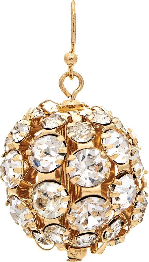 Rain Jewelry Gold Clear Crystal Ball Earring-Earrings-Rain Jewelry Collection-Deja Nu Boutique, Women's Fashion Boutique in Lampasas, Texas