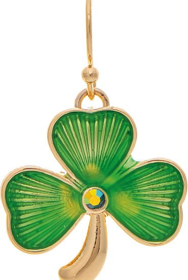 Rain Jewelry Gold Enameled Green Clover Earring-Earrings-Rain Jewelry Collection-Deja Nu Boutique, Women's Fashion Boutique in Lampasas, Texas