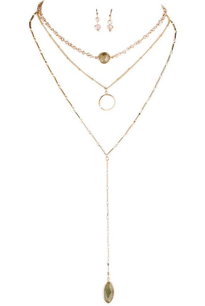 Rain Jewelry Gold Triple Layer Labradorite Necklace Set-Jewelry Sets-Rain Jewelry Collection-Deja Nu Boutique, Women's Fashion Boutique in Lampasas, Texas
