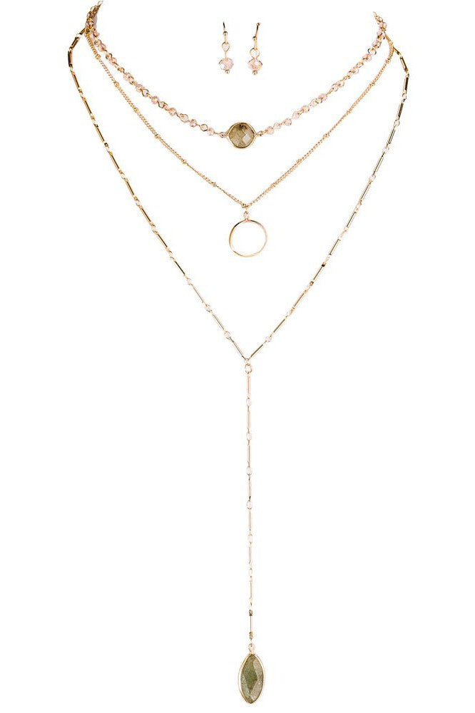 Rain Jewelry Gold Triple Layer Labradorite Necklace Set-Jewelry Sets-Rain Jewelry Collection-Deja Nu Boutique, Women's Fashion Boutique in Lampasas, Texas
