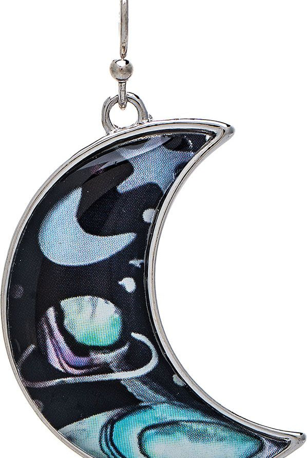 Rain Jewelry Silver Celestial Pattern Crescent Moon Earring-Earrings-Rain Jewelry Collection-Deja Nu Boutique, Women's Fashion Boutique in Lampasas, Texas