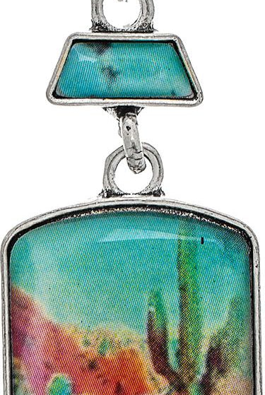 Rain Jewelry Silver Desert Mountain Sketch Acrylic Earring-Earrings-Rain Jewelry Collection-Deja Nu Boutique, Women's Fashion Boutique in Lampasas, Texas