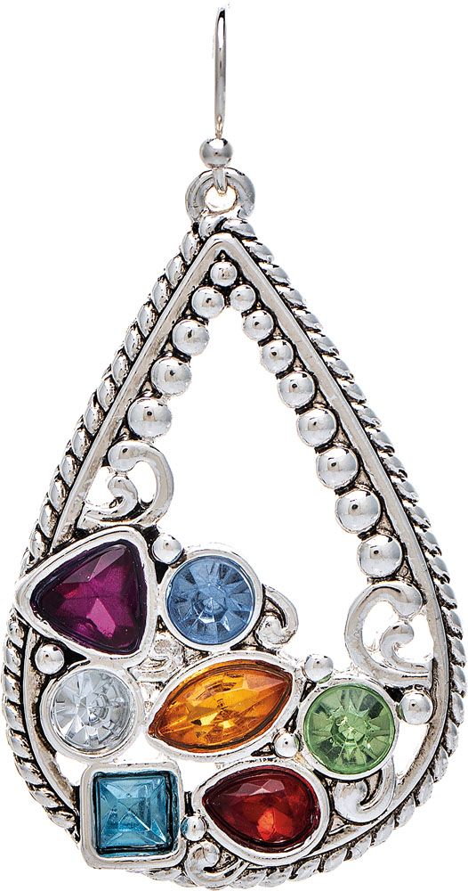 Rain Jewelry Silver Gem Set Bali Granulated Teardrop Earrings-Earrings-Rain Jewelry Collection-Deja Nu Boutique, Women's Fashion Boutique in Lampasas, Texas