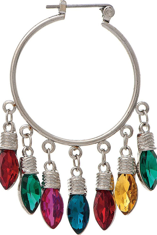 Rain Jewelry Silver Holiday Lights Hoop Earring-Earrings-Rain Jewelry Collection-Deja Nu Boutique, Women's Fashion Boutique in Lampasas, Texas