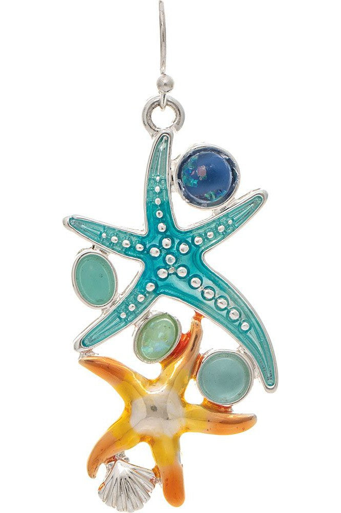 Rain Jewelry Silver Multicolor Starfish & Bubbles Sea Earring-Earrings-Rain Jewelry Collection-Deja Nu Boutique, Women's Fashion Boutique in Lampasas, Texas