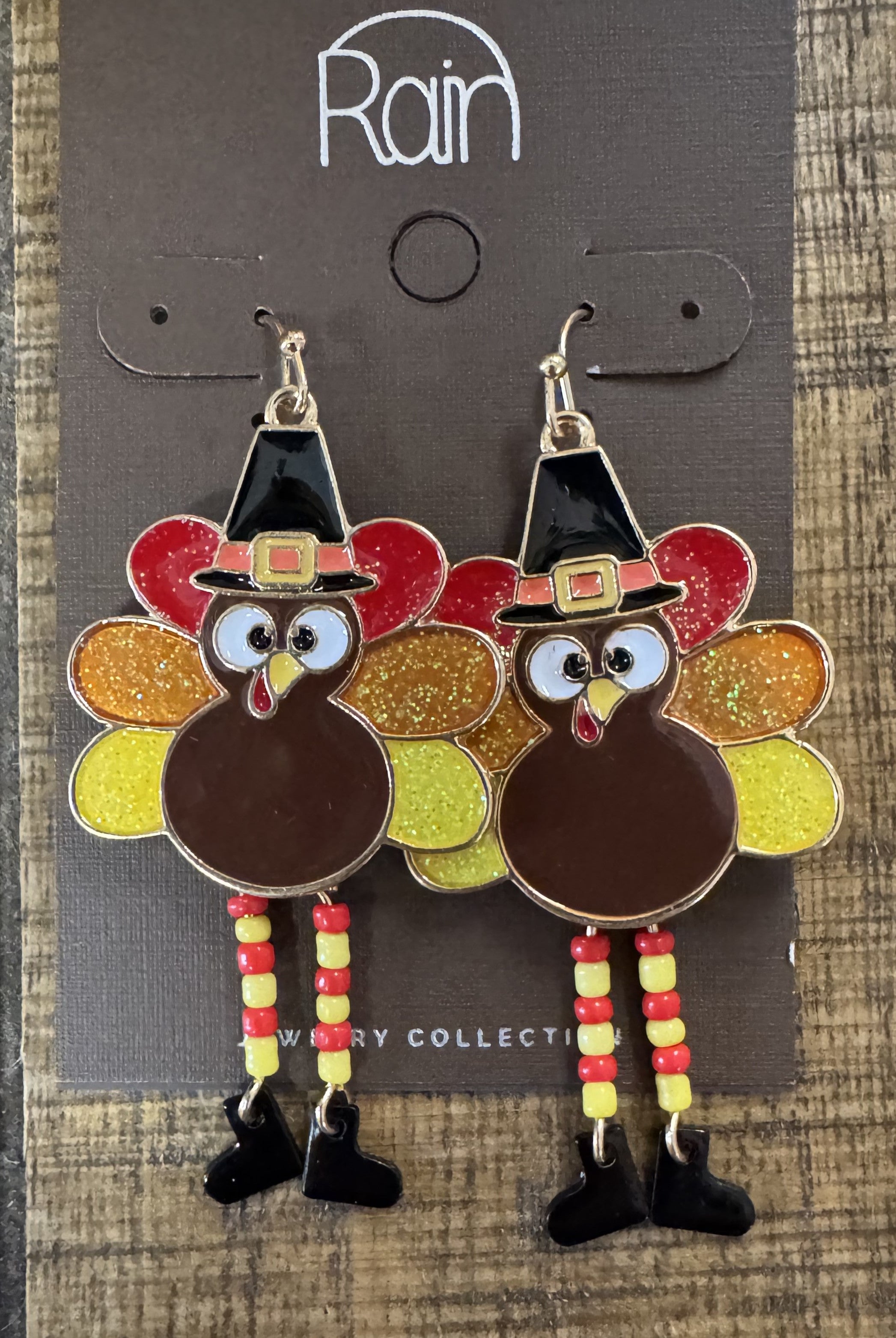 Rain Jewelry Gobble Gobble Turkey Earrings with Beaded Legs-Earrings-Rain Jewelry Collection-Deja Nu Boutique, Women's Fashion Boutique in Lampasas, Texas
