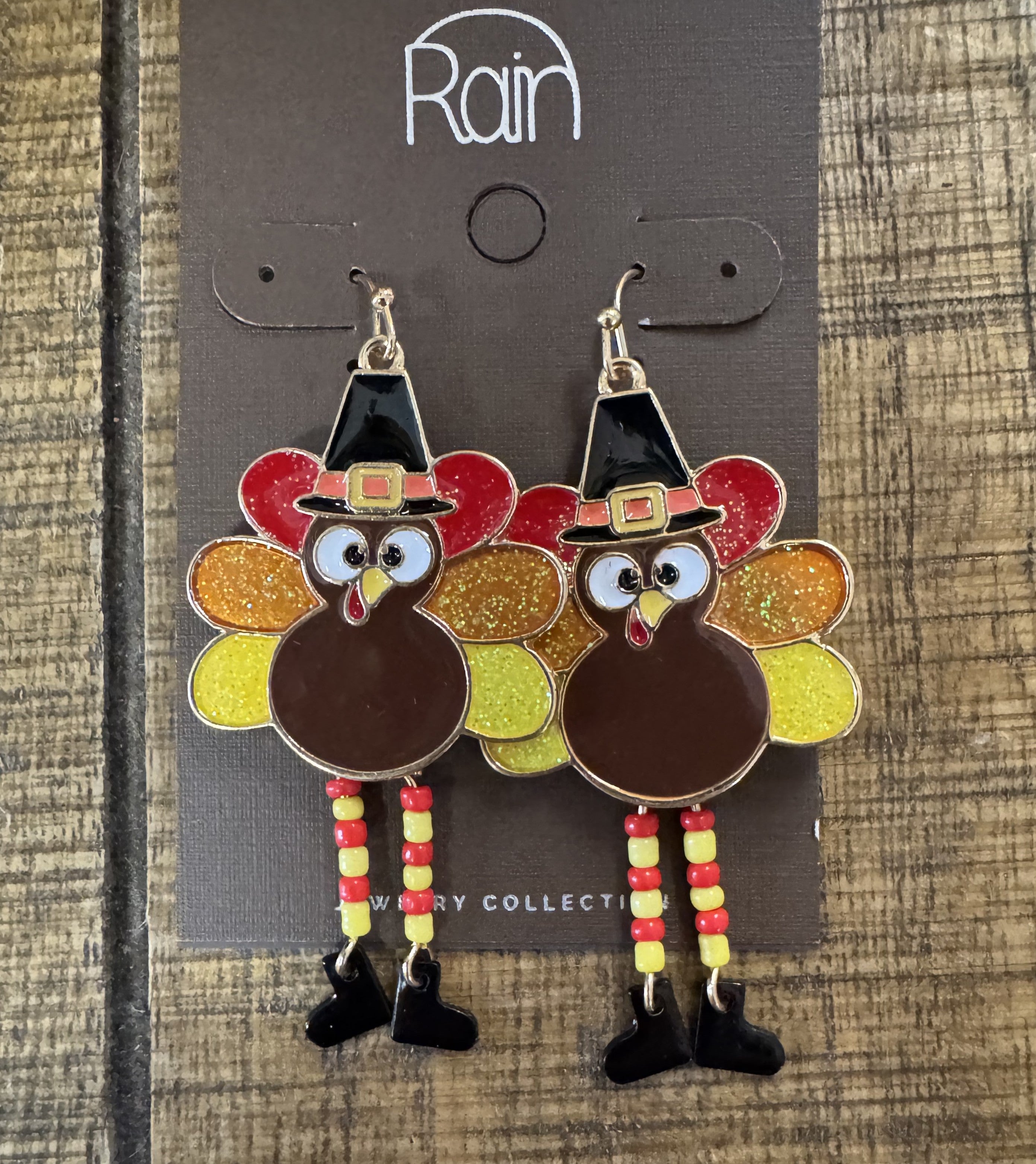 Rain Jewelry Gobble Gobble Turkey Earrings with Beaded Legs-Earrings-Rain Jewelry Collection-Deja Nu Boutique, Women's Fashion Boutique in Lampasas, Texas