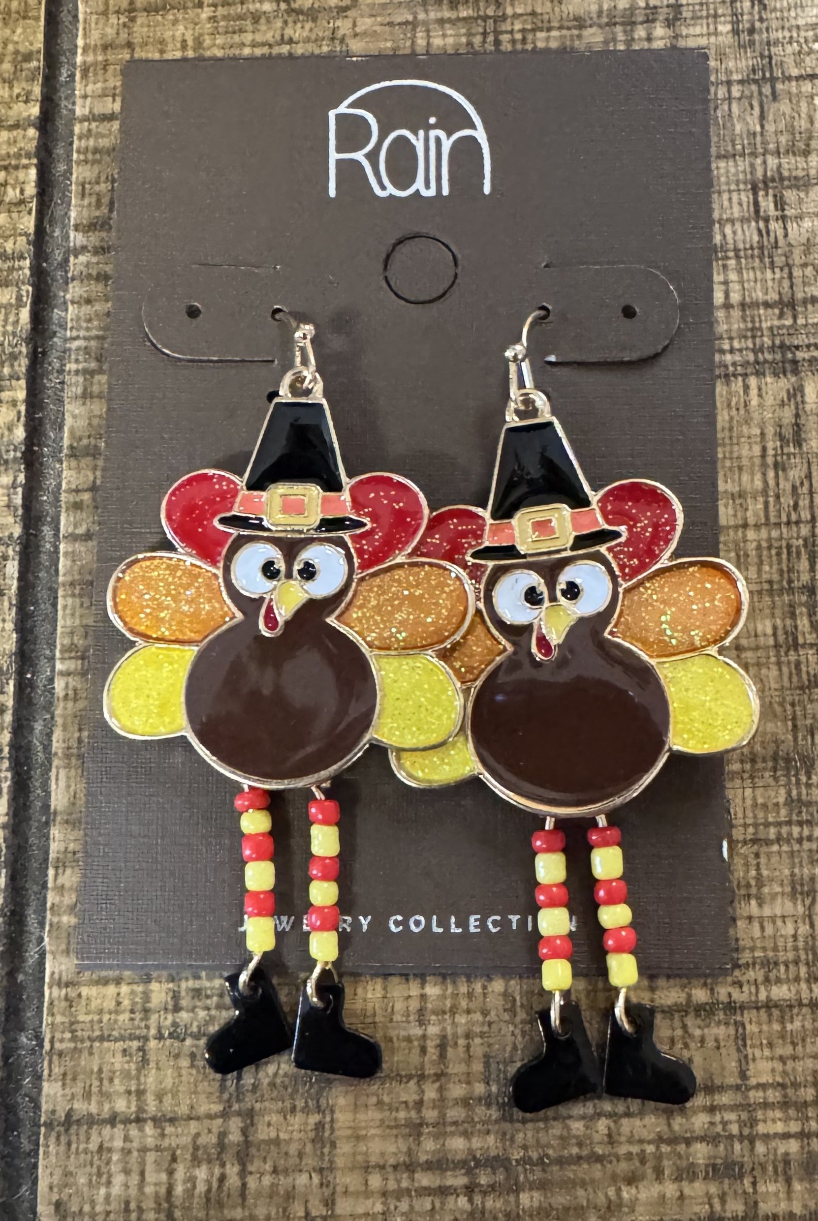 Rain Jewelry Gobble Gobble Turkey Earrings with Beaded Legs-Earrings-Rain Jewelry Collection-Deja Nu Boutique, Women's Fashion Boutique in Lampasas, Texas