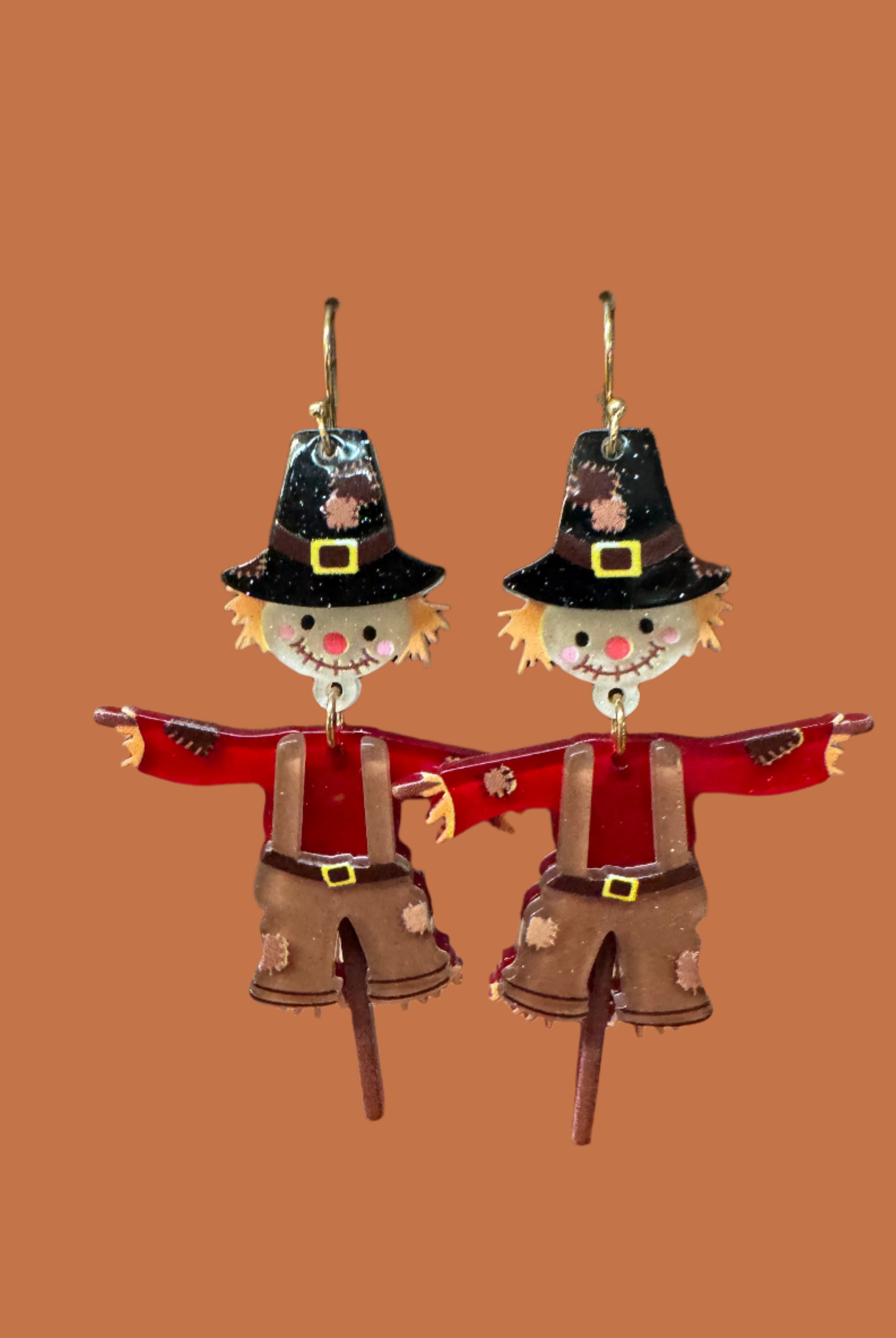 Rain Jewelry Scarecrow Dangle Earrings – Fall Harvest Statement Accessory-Earrings-Rain Jewelry Collection-Deja Nu Boutique, Women's Fashion Boutique in Lampasas, Texas