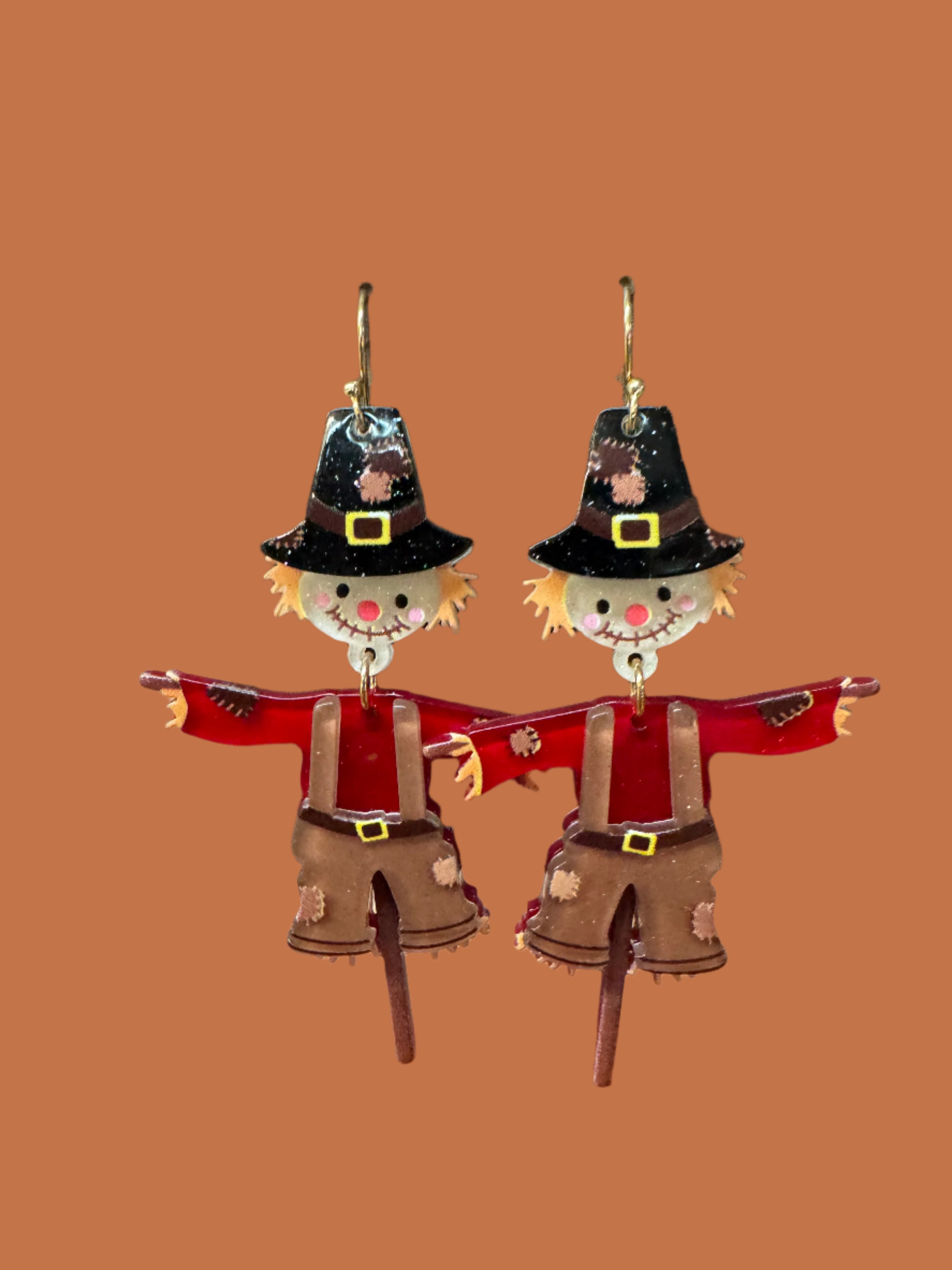 Rain Jewelry Scarecrow Dangle Earrings – Fall Harvest Statement Accessory-Earrings-Rain Jewelry Collection-Deja Nu Boutique, Women's Fashion Boutique in Lampasas, Texas