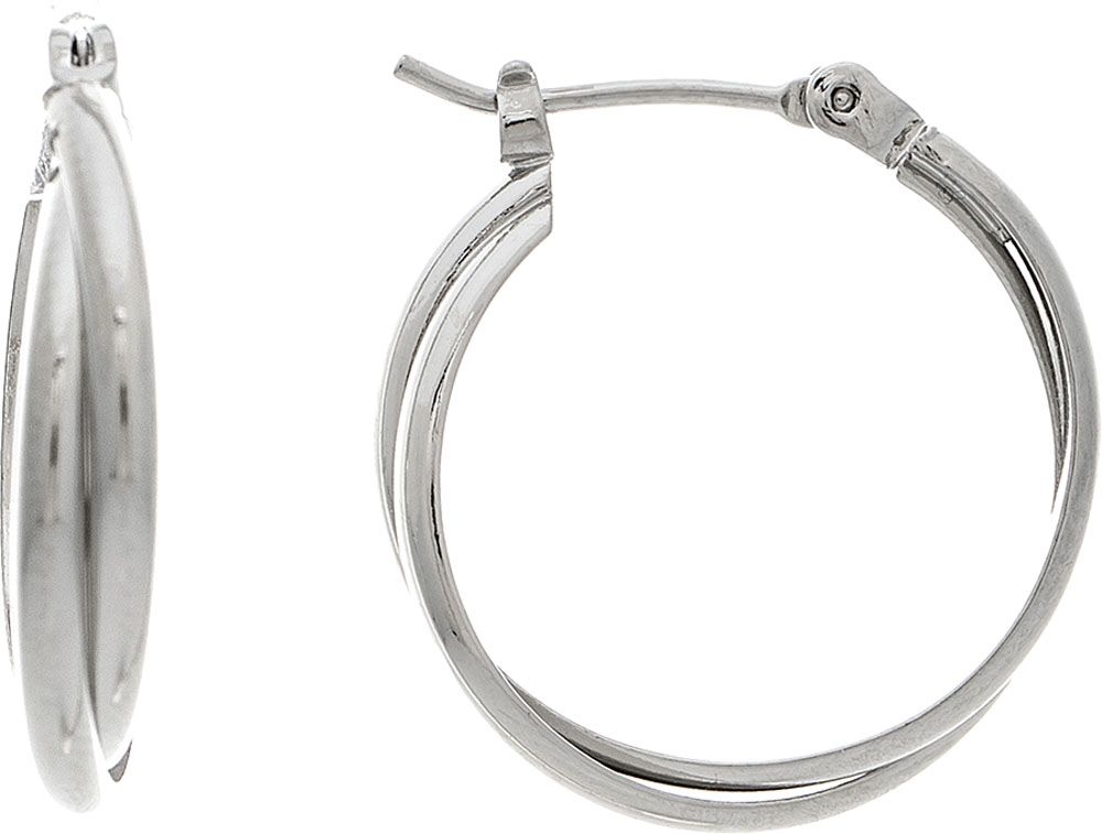 Rain Jewelry Silver 14K Plated Hypoallergenic Twist Wire Hoop Earrings – .75”-Earrings-Rain Jewelry Collection-Deja Nu Boutique, Women's Fashion Boutique in Lampasas, Texas